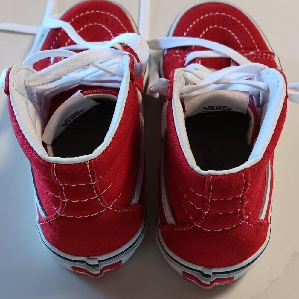 VANS Kids Hightop Sk8-Hi Red Sneakers Size 13.5 - Picture 4 of 15